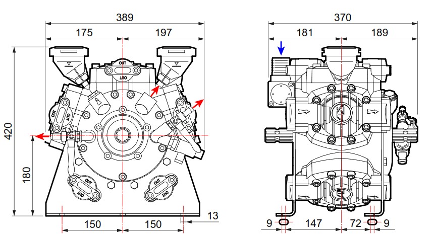COMET PUMP APS166 DETAILS OF DIMENSIONS