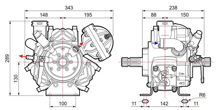 OMET PUMP APS71 DETAILS OF DIMENSIONS