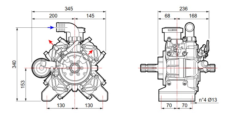 COMET PUMP APS96 DETAILS OF DIMENSIONS