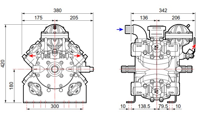 COMET PUMP ASP145 DETAIL OF DIMENSIONS
