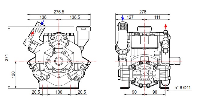 COMET PUMP BP75 DETAILS OF DIMENSIONS